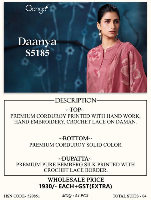 Ganga daanya 5185 printed dress material wholesale